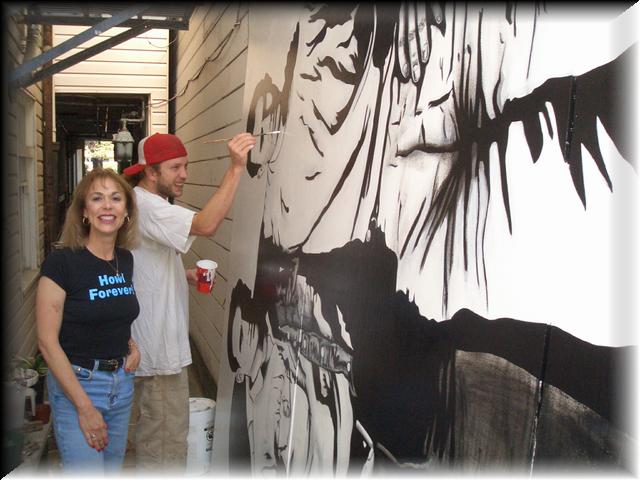 Estelle helps Jesse with the finishing touches