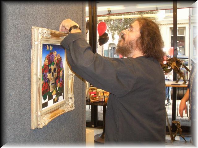 Stanley Mouse Hangs an Original Grateful Dead Painting